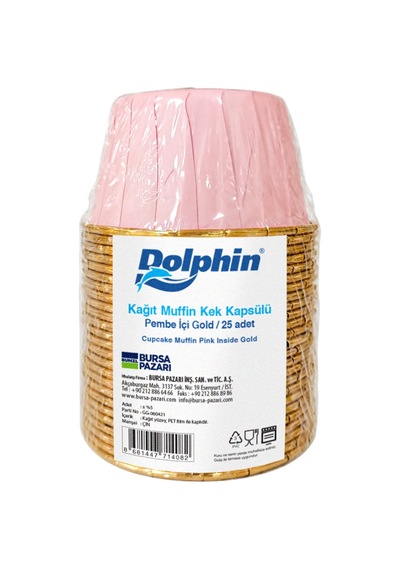 Muffin Kek Kapsülü Pembe Içi Gold 25 Li