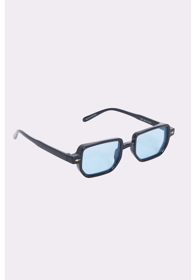 Unisex Geometrik Çerçeve Siyah Çerçeve Uv 400 Korumalı Güneş Gözlüğü-51568 Çok Renkli