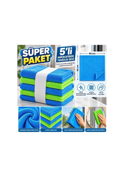 Temizlik Bezi Mikro Fiber 5 Li Set40 40 - 939648681 Diğer