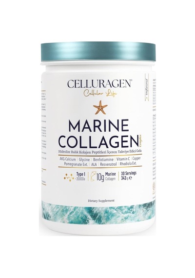 Balık Kolajen Peptitleri Ve Ca-akg İçeren Complex 10.000 Mg Marine Collagen Takviye Tip 1 Aromasız 30 Günlük