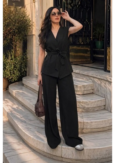 Seeh Siyah Basic Yelek Pantolon Takım Sh241 Standart