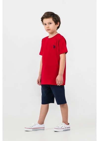 U.S. Polo Assn. U.s Polo Assn. Erkek Çocuk Kırmızı Bermuda Takım Us2427-c-v3 Kırmızı