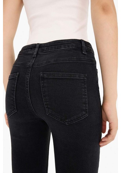 Defacto Skinny Fit Yüksek Bel Bilek Boy Jean Pantolon E9820ax25aunm40 Siyah