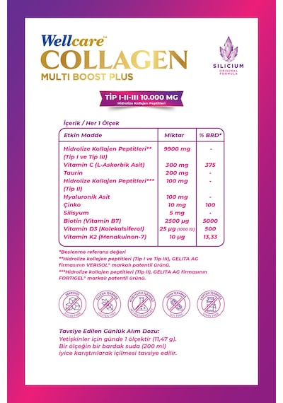 Wellcare Collagen Multiboost Plus Toz Nar Aromalı 345 Gr