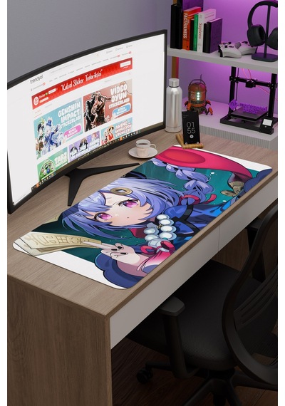 Qiqi Genshin Impact Anime Gacha V2 - 90x40 Xxl Gaming Mouse Pad Fare Altlığı