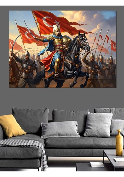 Ahşap Tablo Savaşçı At Üstünde Çocuk Odası Tabloları