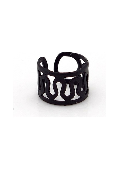 Mat Siyah Renkli Earcuff Kikirdak Küpe Sarmal Desenli Ex085 Siyah