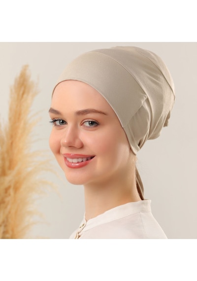 Melodi Scarf Sihirli Yapışkanlı Kaymayan Bone Taş Rengi Taş Rengi