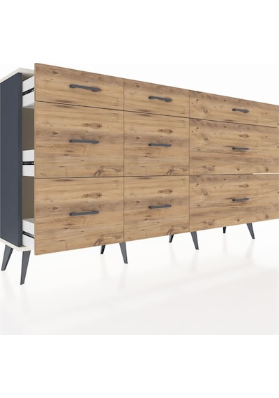 Arges Konsol 9 Çekmeceli 176x30x99 Antrasit-aytaşı/çam Aytası/atlas Çam - Antrasıt Arges Konsol 9 Çekmeceli 176x30x99 Antrasit-aytaşı/çam Aytası/atlas Çam - Antrasıt