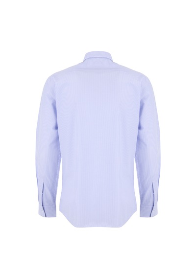 Fabrika Maydos 603 Mavi Erkek Alttan Britli Çizgili Slim Fit Gömlek