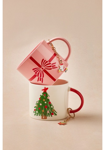Karaca New Year Yılbaşı Charm Hediyeli Tree Kupa 350 Ml Çok Renkli