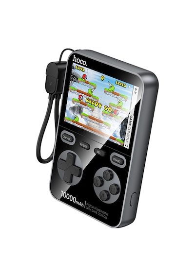Hoco. Q47 Shine 10.000 Mah Pd 20w Dahili Retro Oyun Konsollu Powerbank - Siyah Siyah