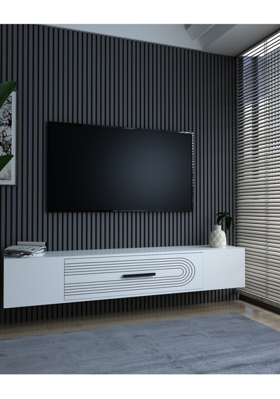 Maderact Tv Sehpası Beyaz-gümüş Beyaz-gümüş