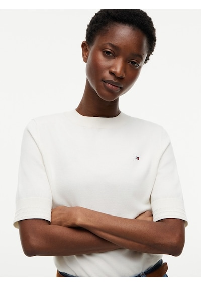 Tommy Hilfiger Cotton Jersey Fıne C-nk Ss Swt Kadın Sarı Kazak - Ww0ww49705