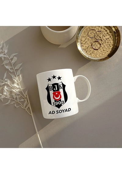 Kişiye Özel Isimli Beşiktaş Özel Porselen Kupa Bardak