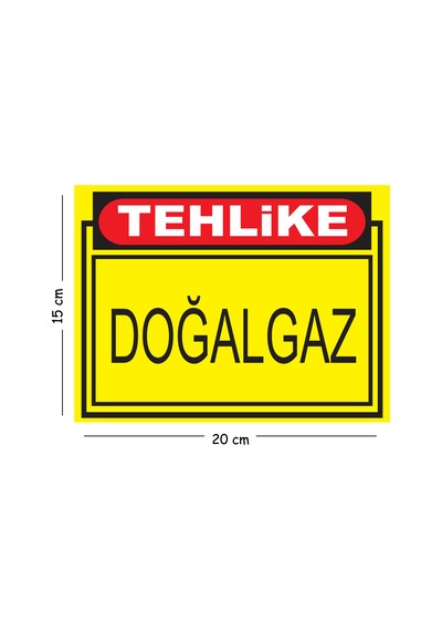Metal Tehlike Doğalgaz 15x20 Cm Uyarı İş Güvenliği Levhası