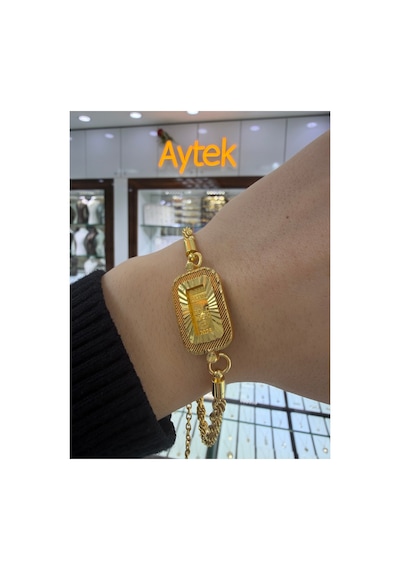 24 Ayar Gram Altınlı Halat Bileklik Sarı