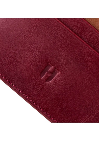 Helmbrook London Elton Erkek Bordo Plus Color Deri İnce Tasarım Çok Bölmeli Rfid Korumalı Kartlık Bordo