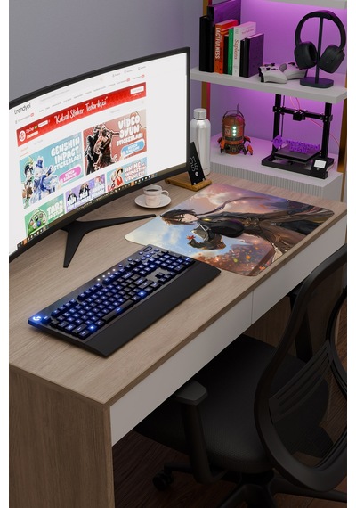 Zhongli Genshin Impact Anime Gacha V5 - 48x40 Xl Gaming Mouse Pad Fare Altlığı