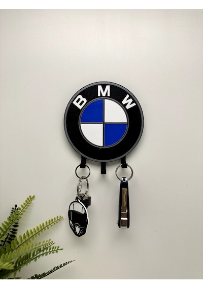 3d Baskı Dekoratif Bmw Model Anahtar Askılığı Mavi - Siyah