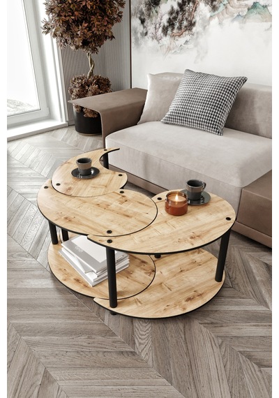 Yin Yang Unity Serenity Orta Sehpa 3 Lü Safir -meşe 70 Cm