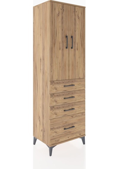 Hyperion Dolap 3 Raflı 4 Çekmeceli 2 Kapaklı 60x44x195 Çam-çam Çam Hyperion Dolap 3 Raflı 4 Çekmeceli 2 Kapaklı 60x44x195 Çam-çam Çam