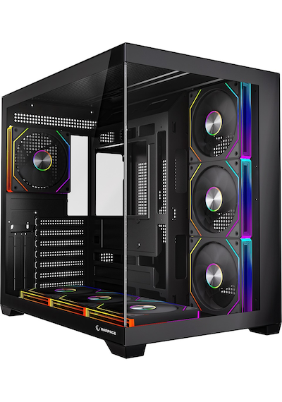 Rampage Ares V2 Gaming Pc Kasası 7x120mm Argb Fanlı Temperli Cam Atx Mid Tower Oyuncu Kasası 360mm Sıvı Soğutma