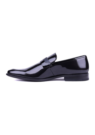 Shoetyle - Hakiki Rugan Deri Siyah Renk Klasik Erkek Ayakkabı - 900-2602-1487