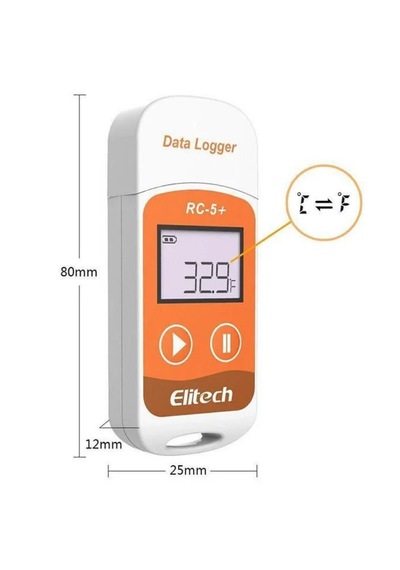 Elitech Rc-5+ Usb Girişli Sıcaklık Kaydedici Datalogger Otomatik Pdf Rapor 0