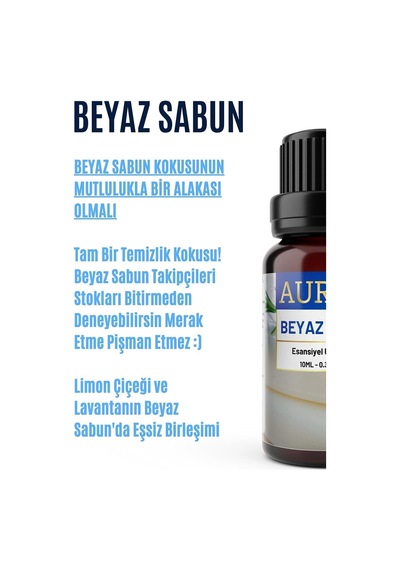 AURAN Beyaz Sabun Esansiyel Uçucu Koku Yağı Buhurdanlık Yağı 10ML AURAN Beyaz Sabun Esansiyel Uçucu Koku Yağı Buhurdanlık Yağı 10ML