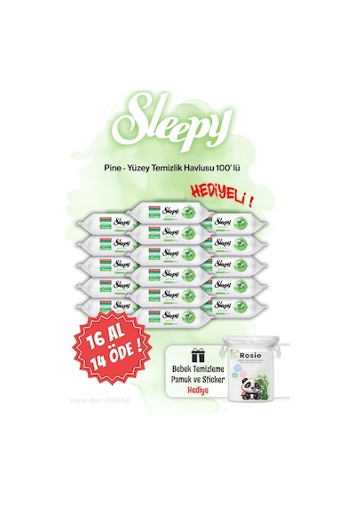 Sleepy Pine Çam Ferahlığı Islak Havlusu 16 Al 14 Öde Ve Rosıe Tekli