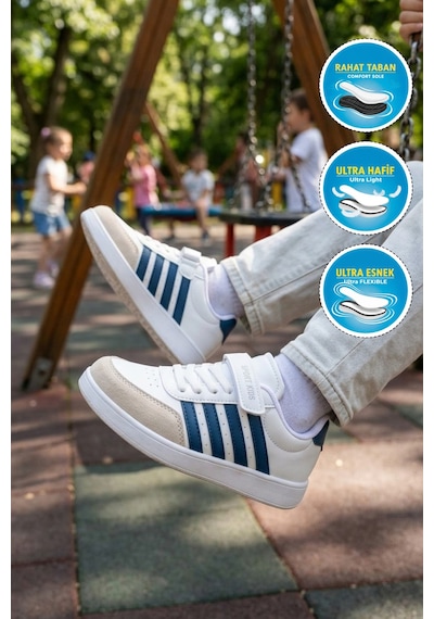 Lafonten 754 F Beyaz-indigo Erkek Çocuk Spor Ayakkabı