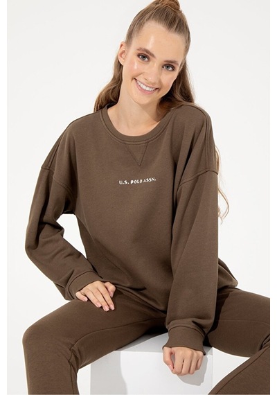 U.S. Polo Assn. Kadın Sweatshirt Kahverengi