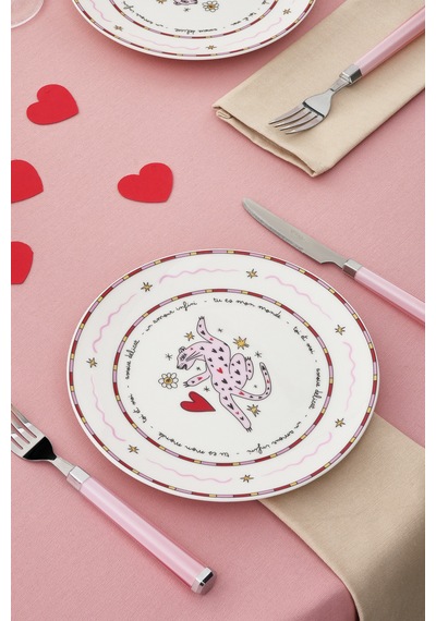 Karaca Toimoi 6 Kişilik Porselen Pasta Takımı Pembe
