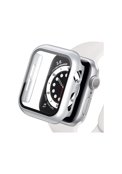 Apple Watch Ultra 49mm Camlı Kasa Ekran Koruyucu - Gümüş Açık Mavi