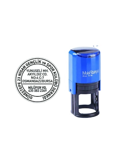 Yuvarlak Kaşe - Mühür Mavi-Siyah N11.2202