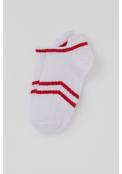Defne Baby Erkek Çocuk Spor Patik Çorap Çizgi Detaylı 5-12 Yaş, Beyaz