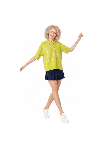 Maison Velora Kadın Yeşil Wardrobe Essentials Yazlık İplik Çizgili Polo Yaka Triko Bluz Yeşil 885107402 Yeşil Maison Velora Kadın Yeşil Wardrobe Essentials Yazlık İplik Çizgili Polo Yaka Triko Bluz Yeşil 885107402 Yeşil