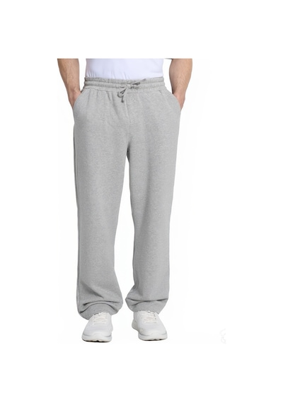Tudors Erkek Gri Pamuklu Baggy Fit Rahat Kesim Beli Bağcıklı Yan Cepli Örme Eşofman Altı-42681