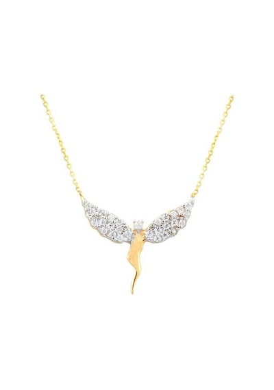 Taşlı Melek Kolye 2.00 Gram 14 Ayar Altın