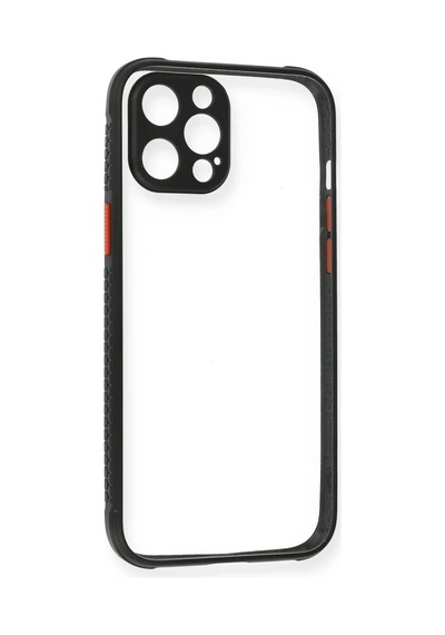 İphone 12 Pro Kılıf Miami Şeffaf Silikon - Siyah 00461364
