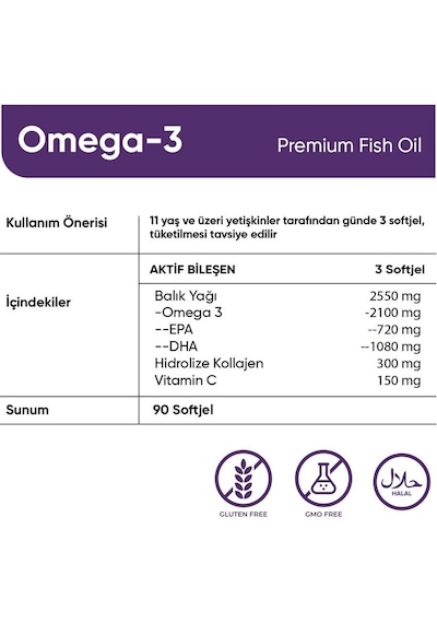 Collagen Forte Platinum Omega 3 Premium Balık Yağı 90 Kapsül