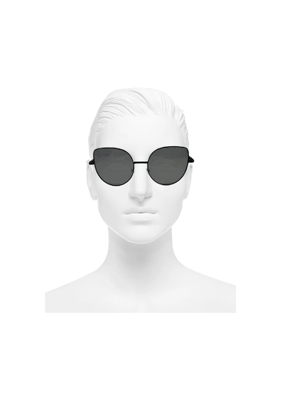 Thentech Erkek Ve Kadınlar İçin Polarize Siyah Cam Oval Unisex Güneş Gözlüğü Dma 20 Siyah