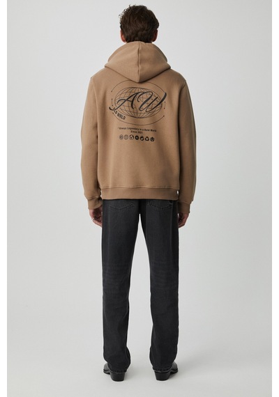Grımelange Grımelange Legandary Erkek Yumuşacık Vizon Sweatshirt Vizon