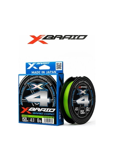 Ygk X035 Braıd Cord Pe X4 150m 2.7kg 0.09 Fluo Green - Standart