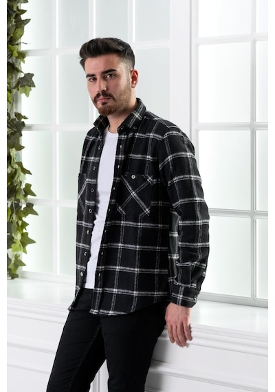 Dorss Slimfit Çift Cepli Ekoseli Erkek Oduncu Gömlek (516443866) Çok Renkli