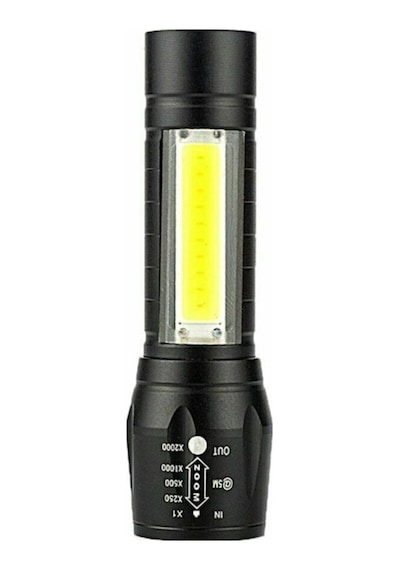 Taktikal Led Usb Şarjlı Ultra Güçlü Mini Boy El Feneri Siyah