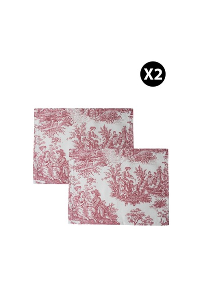 Bordo Pastoral Desenli Dikdörtgen Amerikan Servis 2'li Bordo - 693168412 Bordo