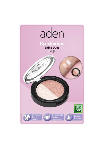 Aden Eyeshadow Shine Duos - Işıltılı Göz Farı İkilisi Beige Bej 0