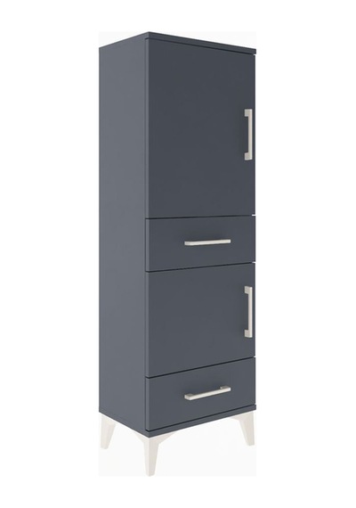 Arges Dolap 2 Raflı 2 Çekmeceli Tek Kapaklı 44x30x134 Antrasit-antrasit Antrasit